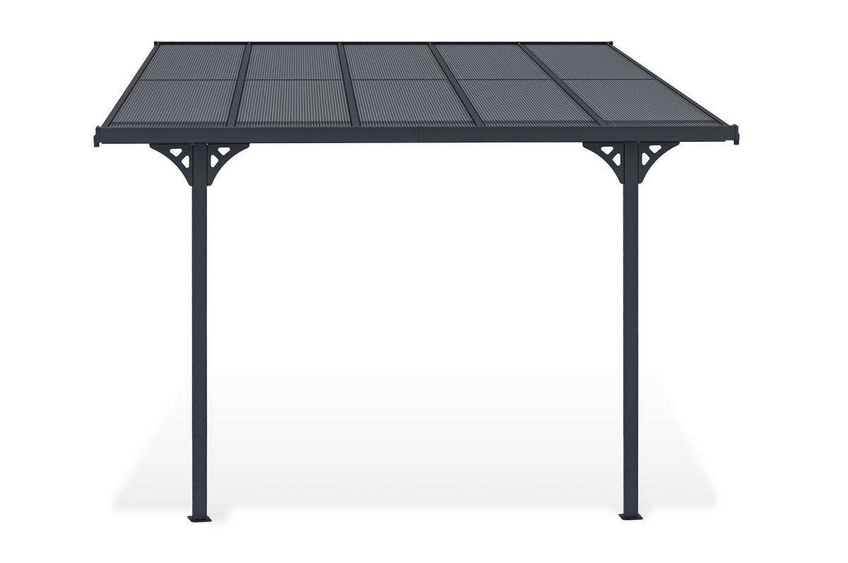 PERGOLA / CARPORT Kleo Grau 3m x 3m - Grau, Metall (313/270/300cm) - Cazeboo
