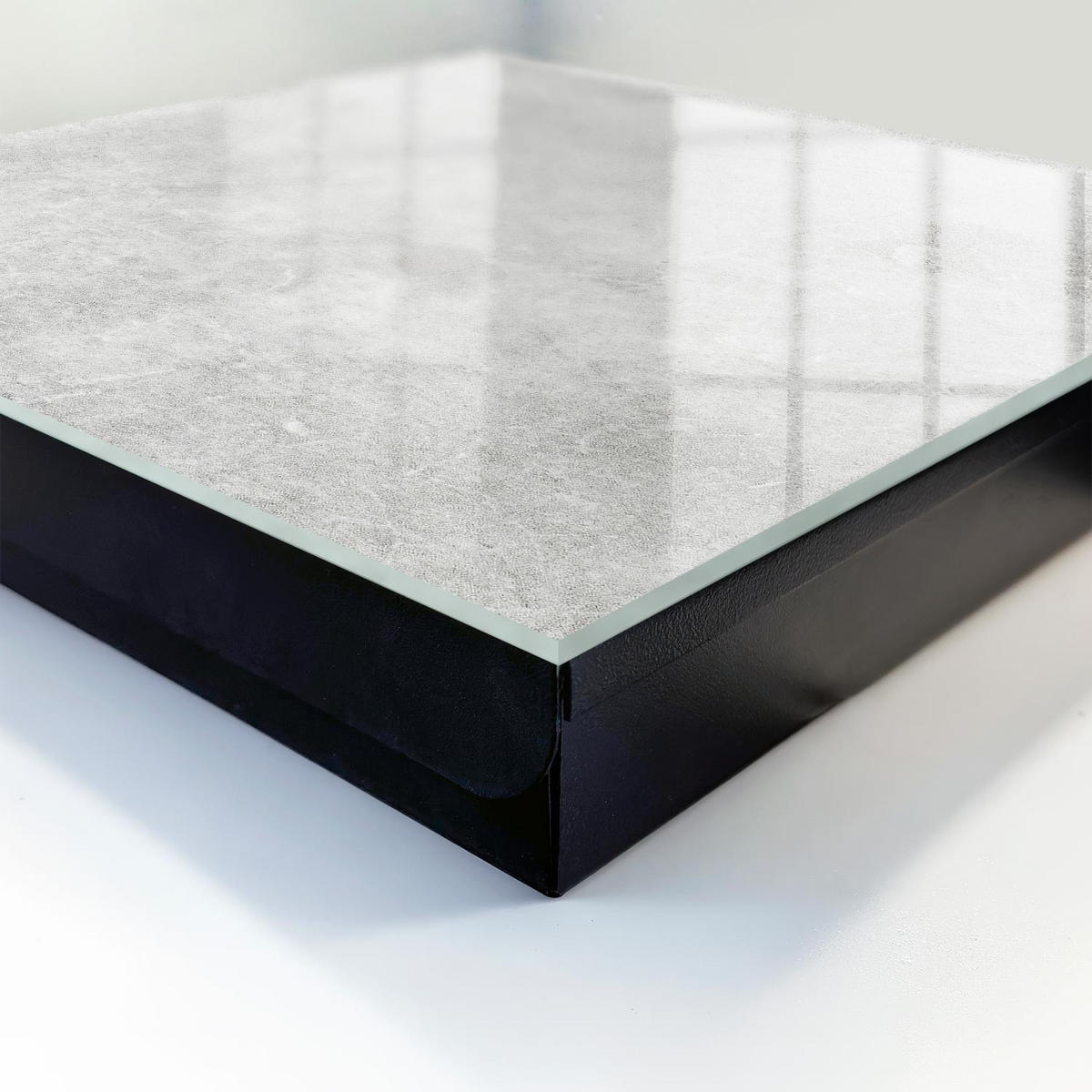 SCHLÜSSELBOX Schwarz 30x30 cm- Türöffnung nach rechts - Grauer Stein - Grau, Metall (30/30/5cm) - TULUP