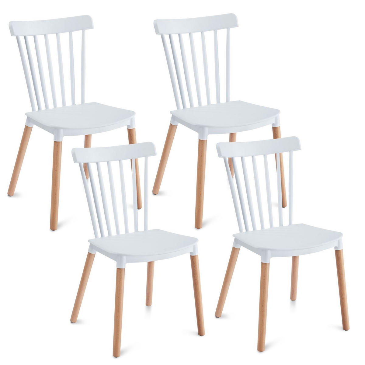 ESSZIMMERSTUHL RAVI 4er-Set weiß - Weiß, Kunststoff (43/79/54cm) - IDIMEX