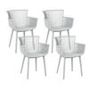 GARTENSTUHL 4er-Set Kunststoff hellgrau Pesaro - Grau, Kunststoff (58/84/45cm) - Beliani