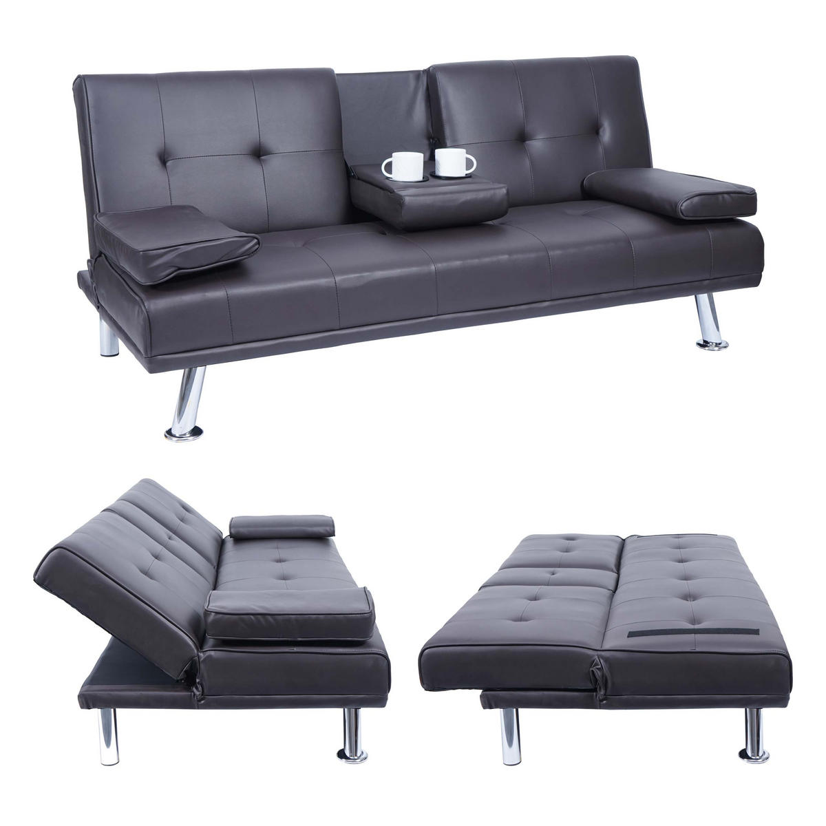 3ER-SOFA Braun - Braun, Textil (166/77/81cm) - MCW