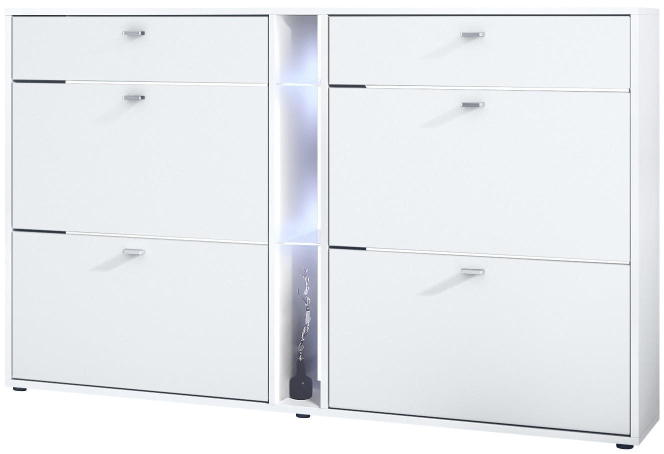 SCHUHSCHRANK Today Fronten in Weiß matt - Weiß, Holzwerkstoff (155.5/95/28cm) - Vladon