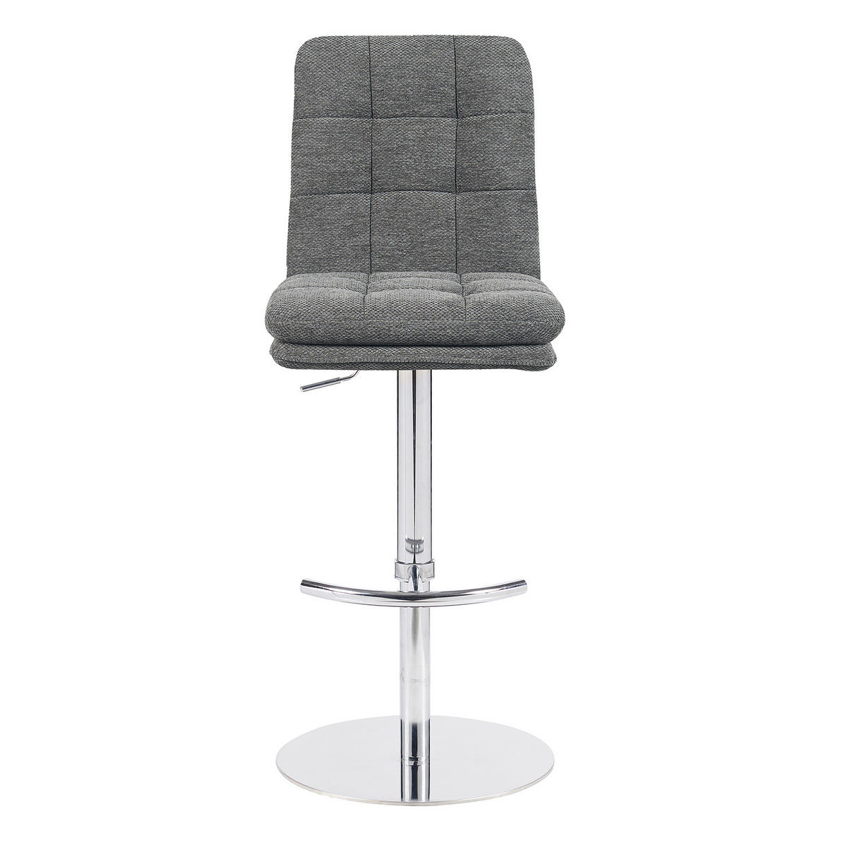 BARHOCKER Juno - Chromfarben/Grau, Textil/Metall (45/98/57cm) - DUBI Möbel