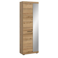 GARDEROBENSCHRANK Evoke Eiche, Flurschrank mit variabler Inneneinteilung - Eichefarben/Schwarz, Glas/Holzwerkstoff (62/197/37cm) - Inn.Furn