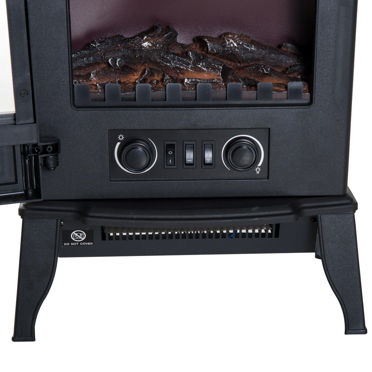 ELEKTROKAMIN DE-17002 mit LED-Flammeneffekt Schwarz - Schwarz, Metall (39/56.5/23cm) - ComfortXL