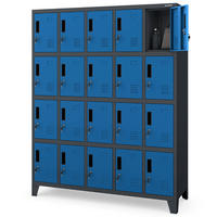 SCHLIESSFACHSCHRANK Spind TAMPA 20 Fächer172x136x45cm Anthrazit-Blau - Anthrazit, Metall (136/172/45cm) - DELUKE