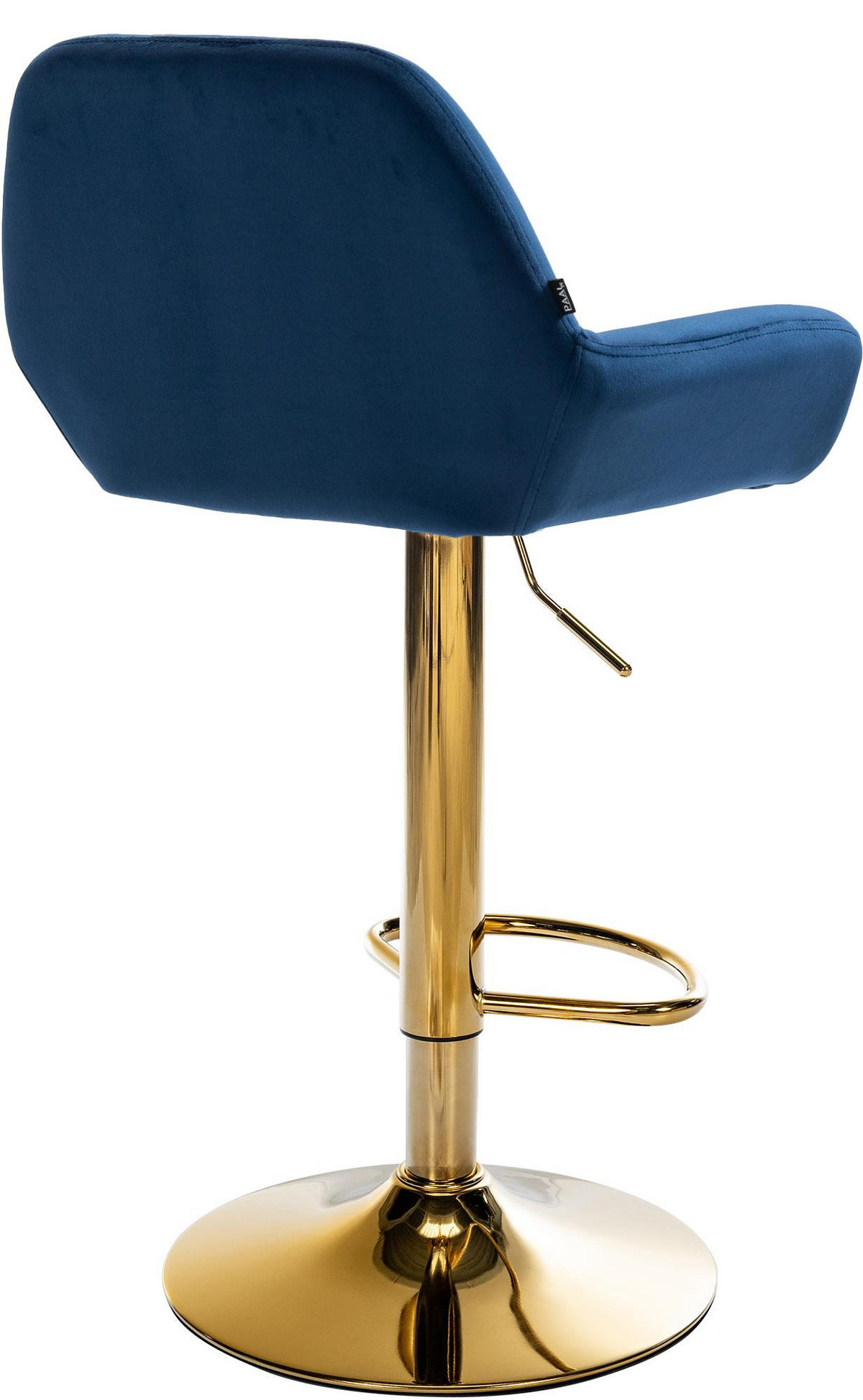BARHOCKER Samt blau - Blau/Goldfarben, Textil/Metall (51/89/52cm) - CLP