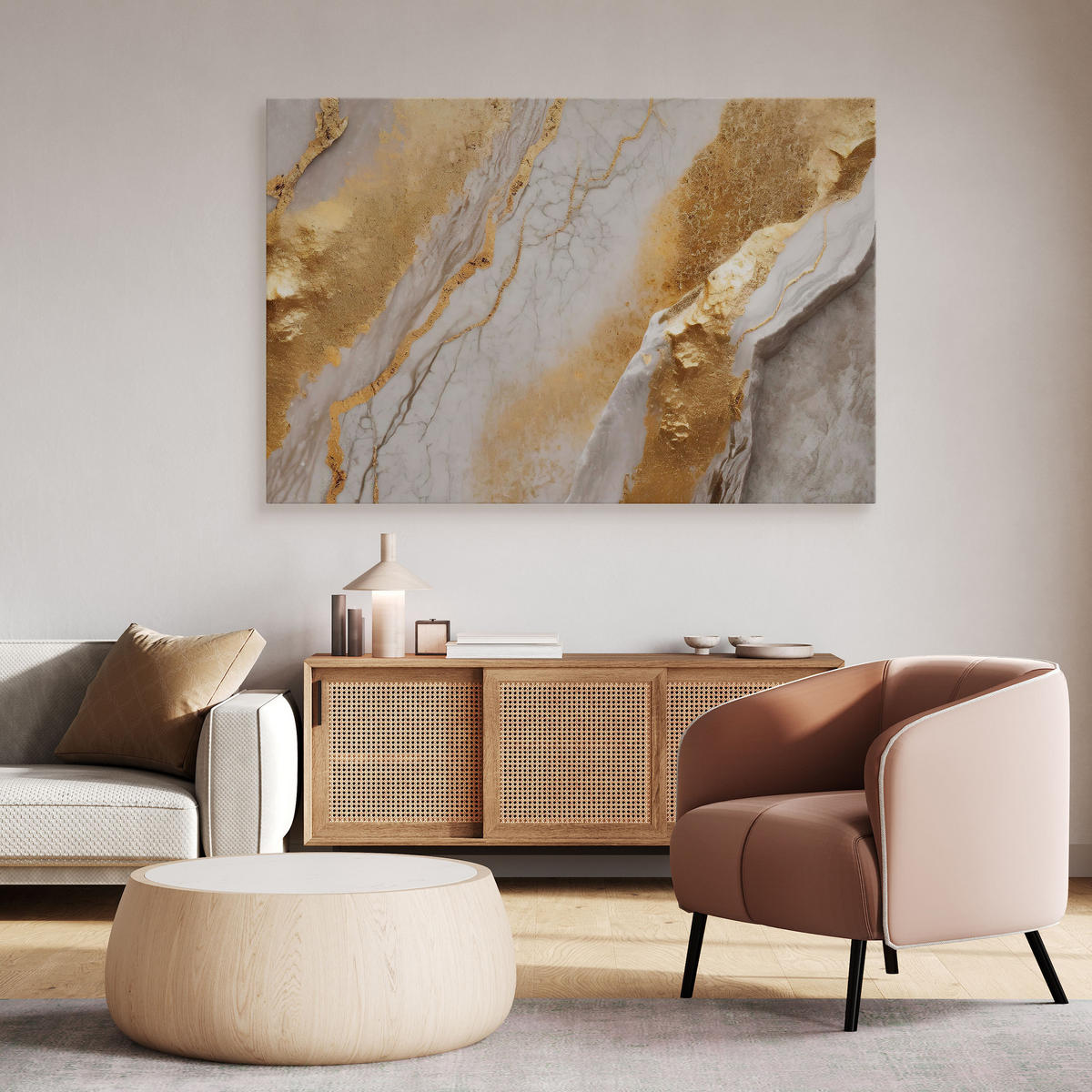 WANDBILD Abstraktion MARMOR Glamour 3D Effekt 40/30 cm - Weiß/Grau, Textil (40/30cm) - Muralo