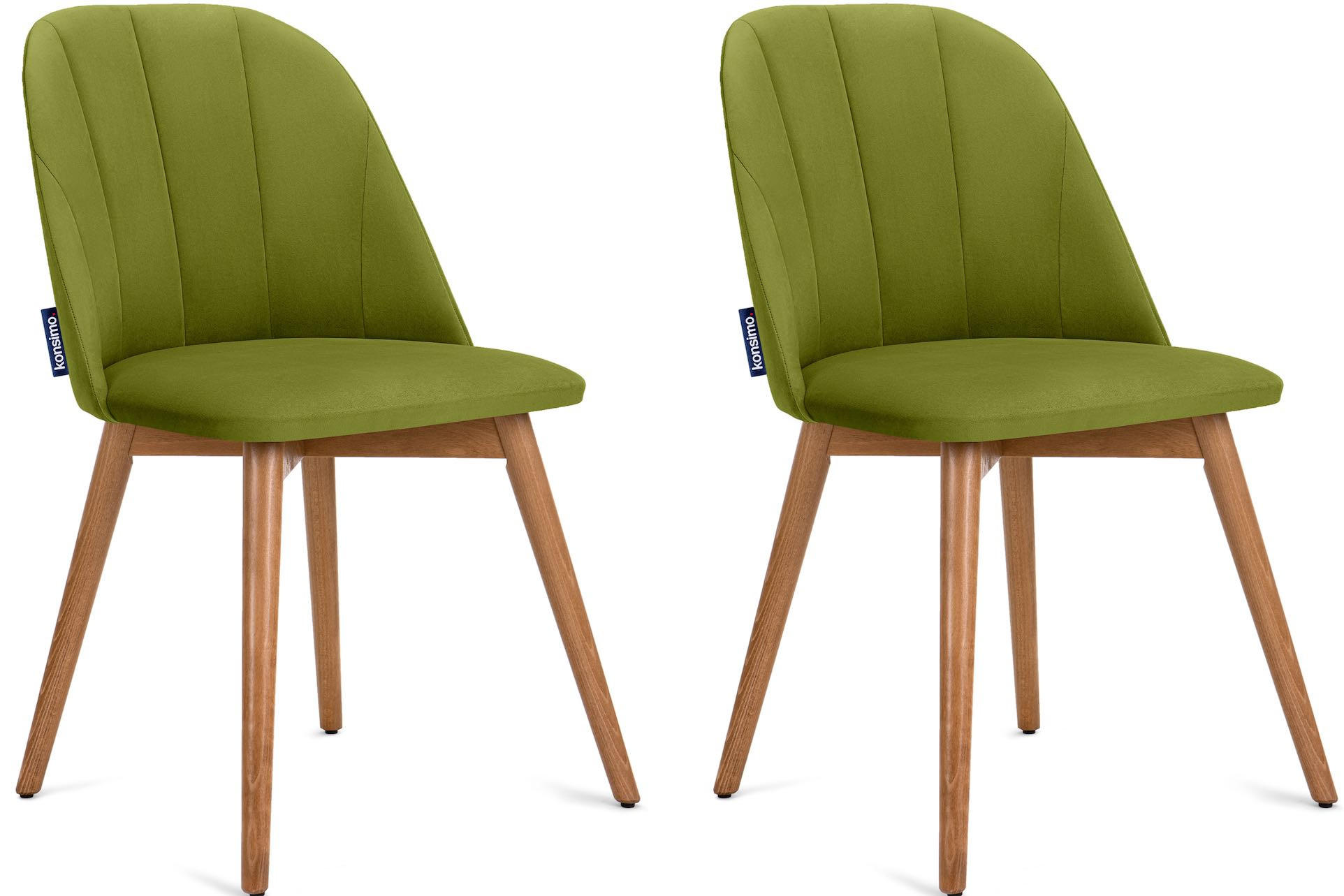 Konsimo® Esszimmerstühle Olivgrün, Eiche 48x86x44 cm
