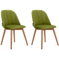 ESSZIMMERSTÜHLE BAKERI (2er-Set), oliv / eiche hell - Eichefarben/Olivgrün, Holz/Buchenholz (48/86/44cm) - KONSIMO®