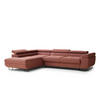 ECKSOFA Concord Korallenfarbe Webstoff - Links Seite - Koralle/Schwarz, Holz/Holzwerkstoff (203/277cm) - Maison de Reve