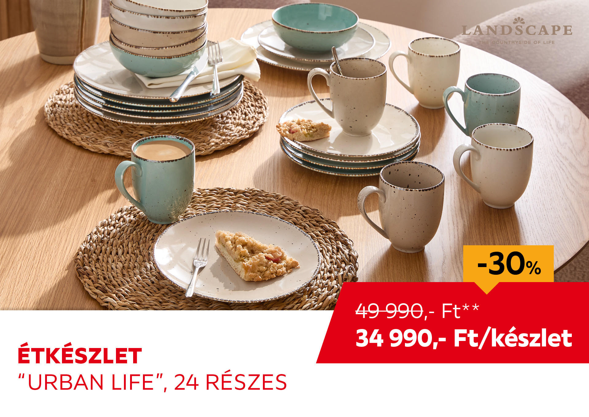 Étkészlet "Urban Life", 24 részes Kiemelt termék 49990 Ft.- helyett 34990 Ft.-