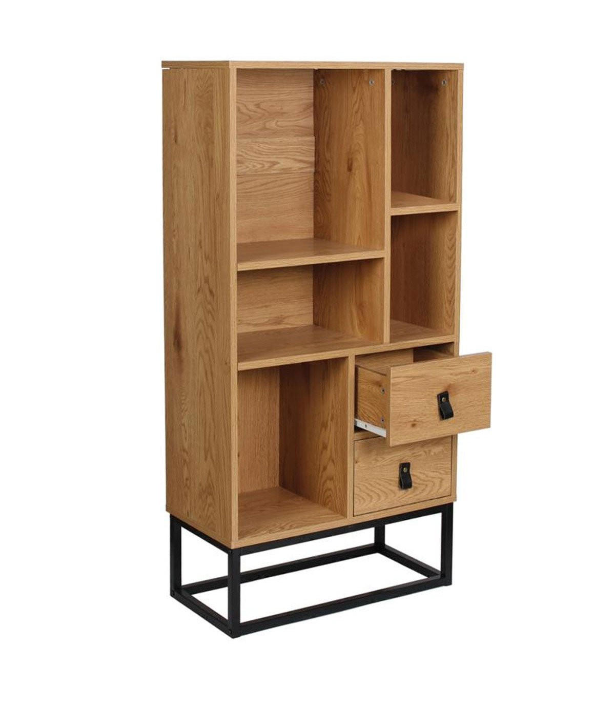 BÜCHERREGAL mit 2 Schubladen 5 Ablagen H120 cm - Apfelbaumfarben, Holzwerkstoff (29/120/66cm) - Calicosy