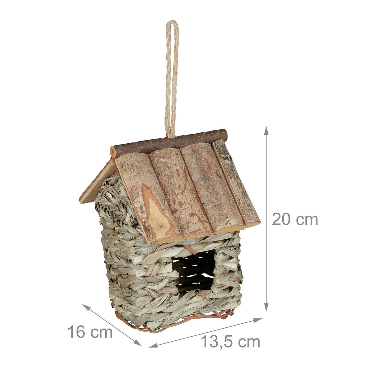 VOGELHAUS - Multicolor, Holz/Textil (13.5/20/16cm) - Relaxdays