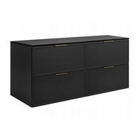 WASCHBECKUNTERSCHRANK SLIM 120cm mit Arbeitsplatte Schwarz Schwarz - Schwarz, Holzwerkstoff (120/57/46cm) - Rodan
