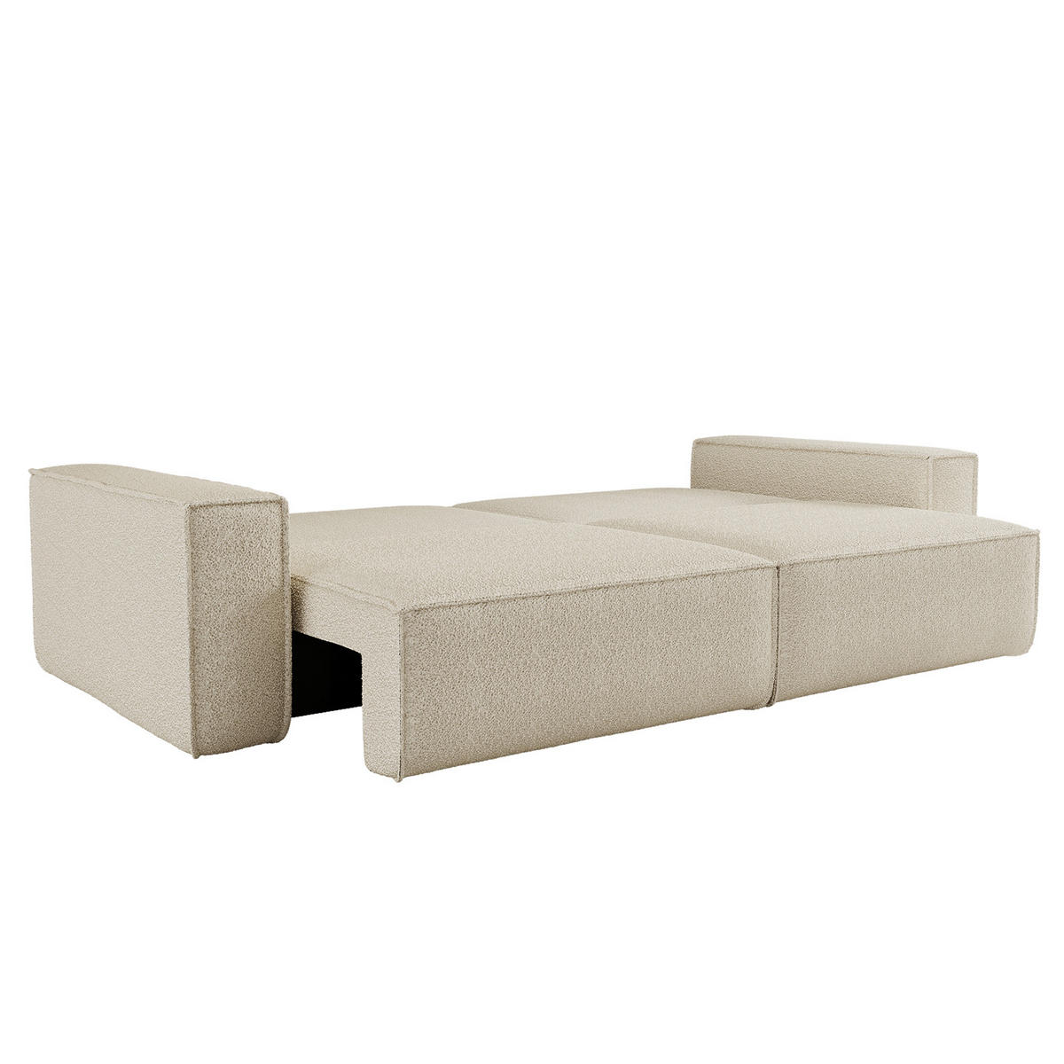 SCHLAFSOFA BEST mit Bettkasten Stoff Quelle Ecru - Ecru, Holz/Textil (246/83/98cm) - Kaiser Möbel