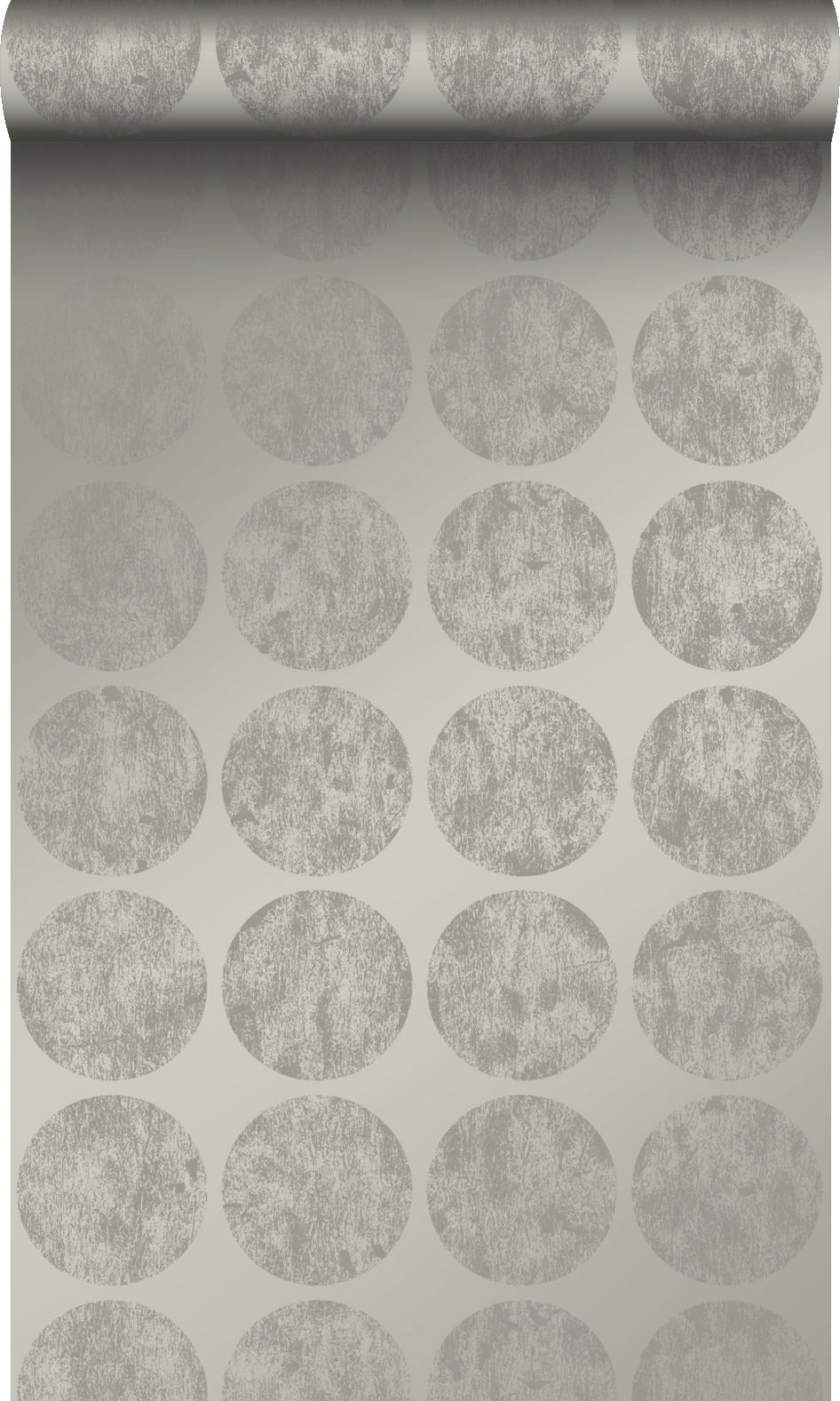 TAPETE große verwitterte Kugeln 53 cm x 10.05 m - Grau, Papier (53/1000cm) - Origin Wallcoverings