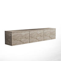 TV-MÖBEL Neon Illuminated Hängend Travertin - Beige, Holz (160/35/32cm) - Habitat Garten