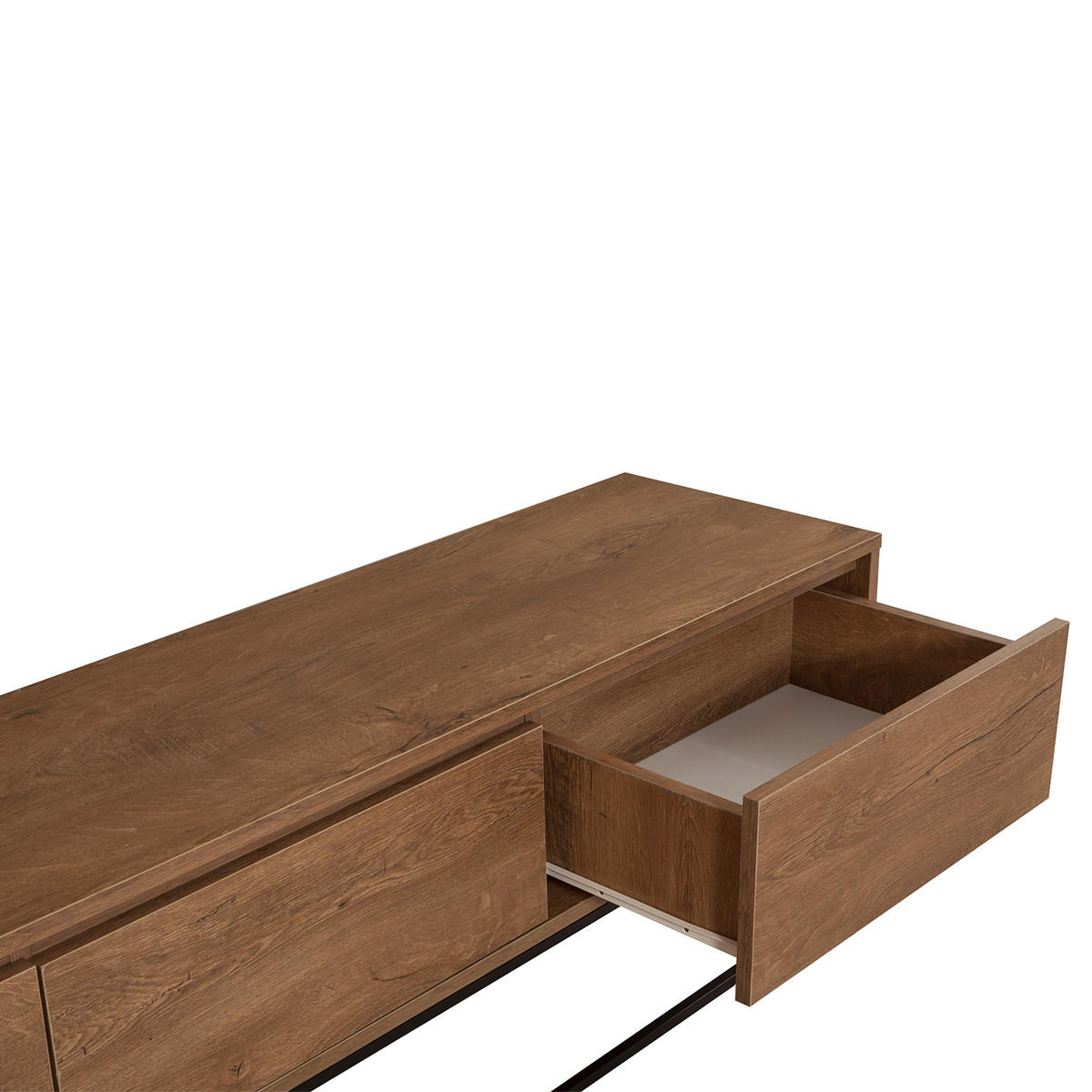 TV-MÖBEL mit 3 Schubladen, Nussbaum-Dekor, Länge 180 cm - Milo - Nussbaumfarben, Holzwerkstoff (40/50/180cm) - Calicosy