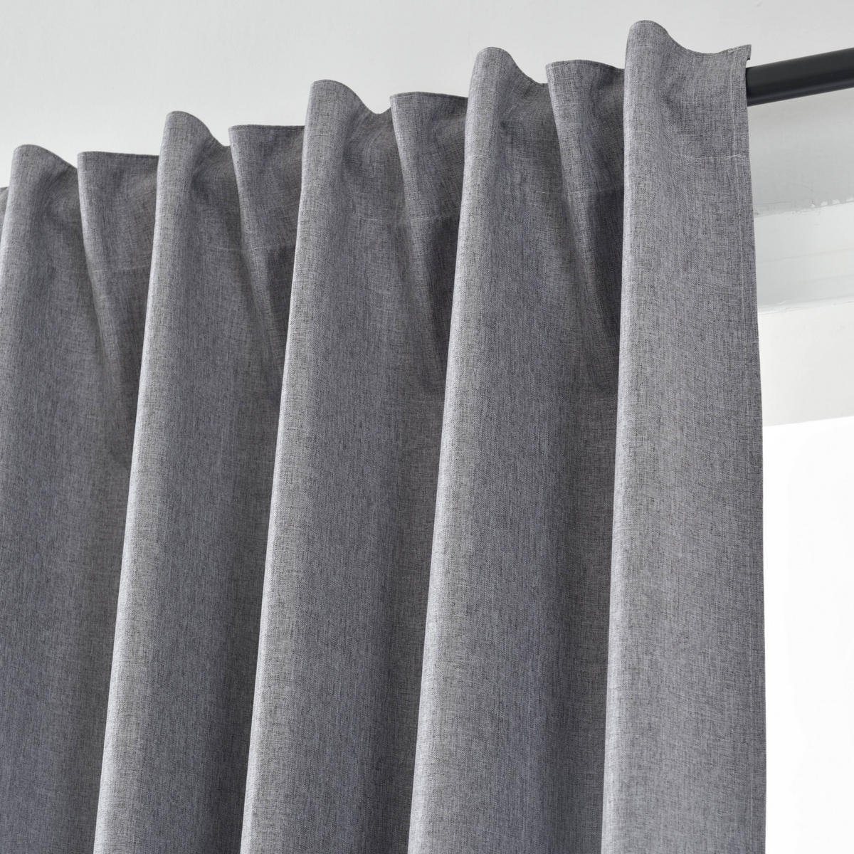 VORHANG 2ER SET BOSTON DARK HxB 175x140 cm Dunkelgrau - Dunkelgrau, Textil (140/175cm) - Gardinenbox