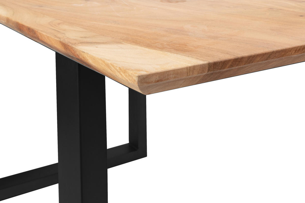 ESSTISCH ATLANTA - Beige/Schwarz, Holz/Metall (100/260/77cm) - SAM