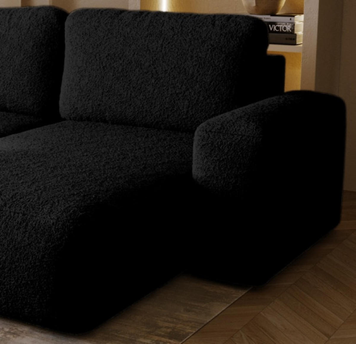 ECKSOFA Schwarz ILO Mit Schlaffunktion Und Bettkasten - Schwarz, Textil (282/177cm) - Sepro Meble