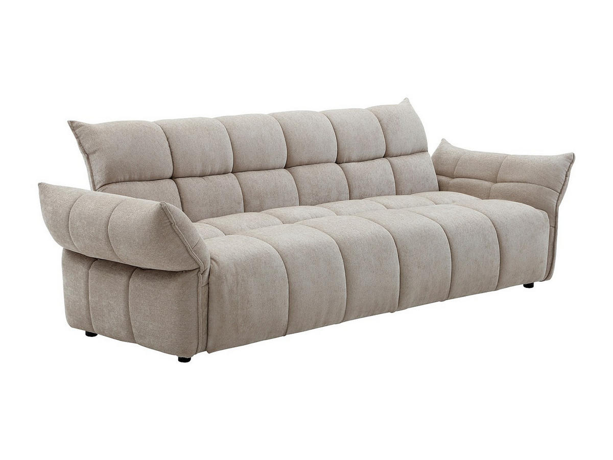 3-SITZER-SCHLAFSOFA Clic-Clac – Chenille-Stoff – Beige – HAKEMO - Beige, Textil (250/85/90cm) - Vente-Unique