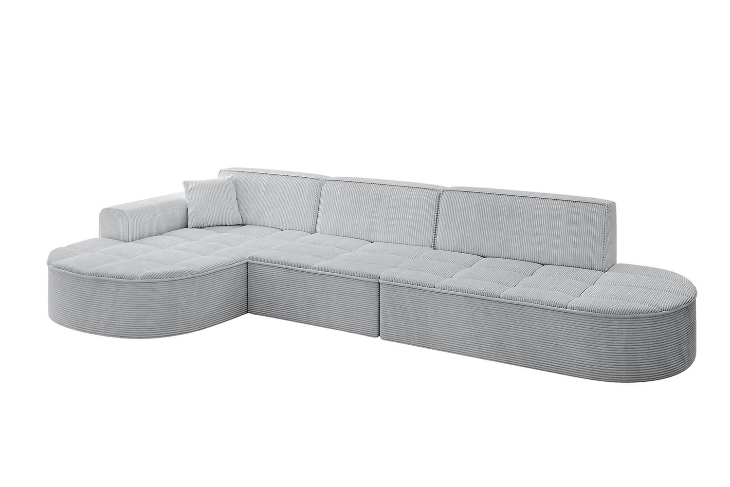 ECKSOFA Ottomane Links TARO-L2 - 328x171x79,5 cm Grau - Grau, Holzwerkstoff/Textil (328/171cm) - ALTDECOR