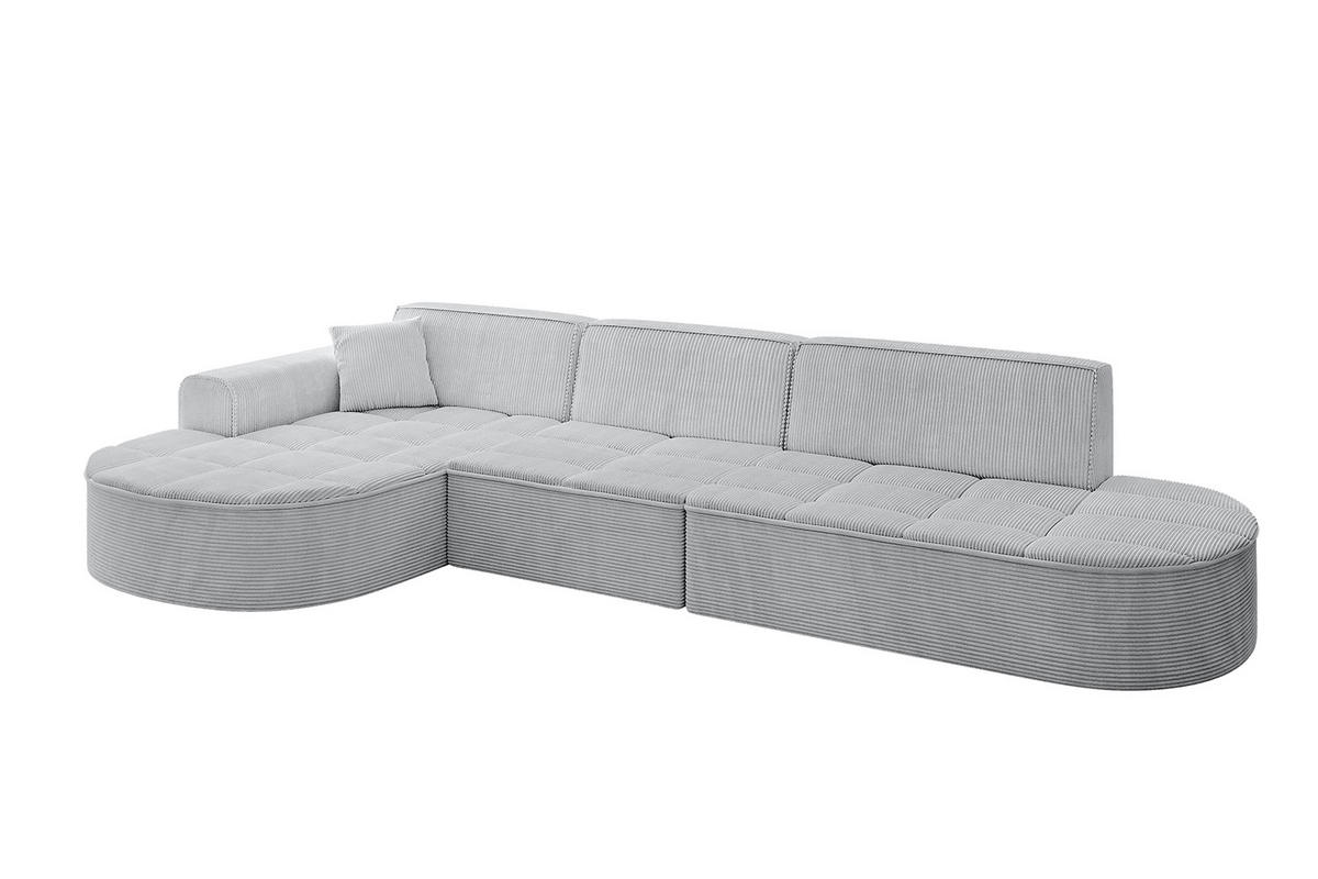 ECKSOFA Ottomane Links TARO-L2 - 328x171x79,5 cm Grau - Grau, Holzwerkstoff/Textil (328/171cm) - ALTDECOR