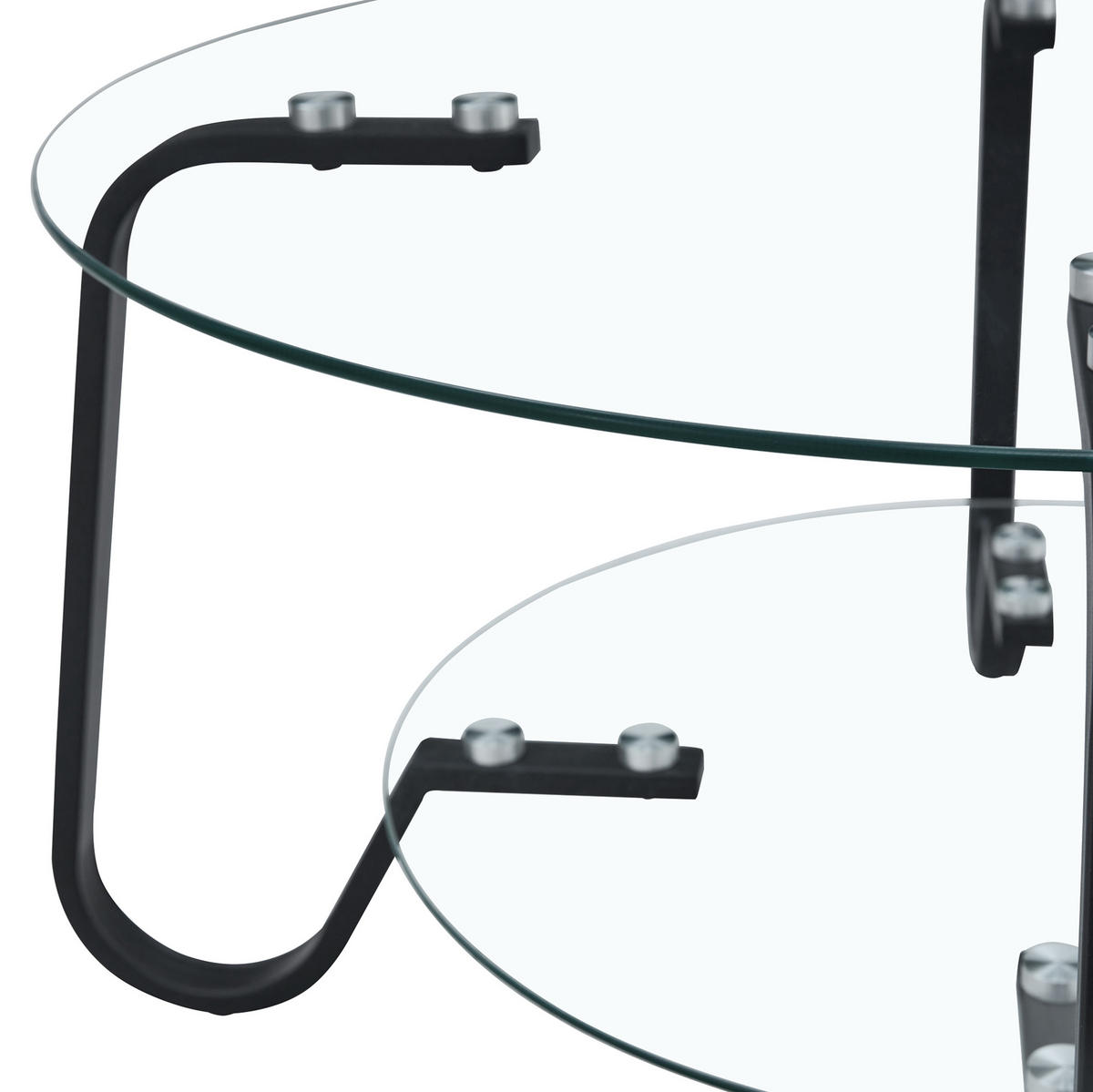 COUCHTISCH aus Metall in Transparent Ø80x45 cm mit 2 Ebenen - Transparent, Metall (80/80/45cm) - Modfu