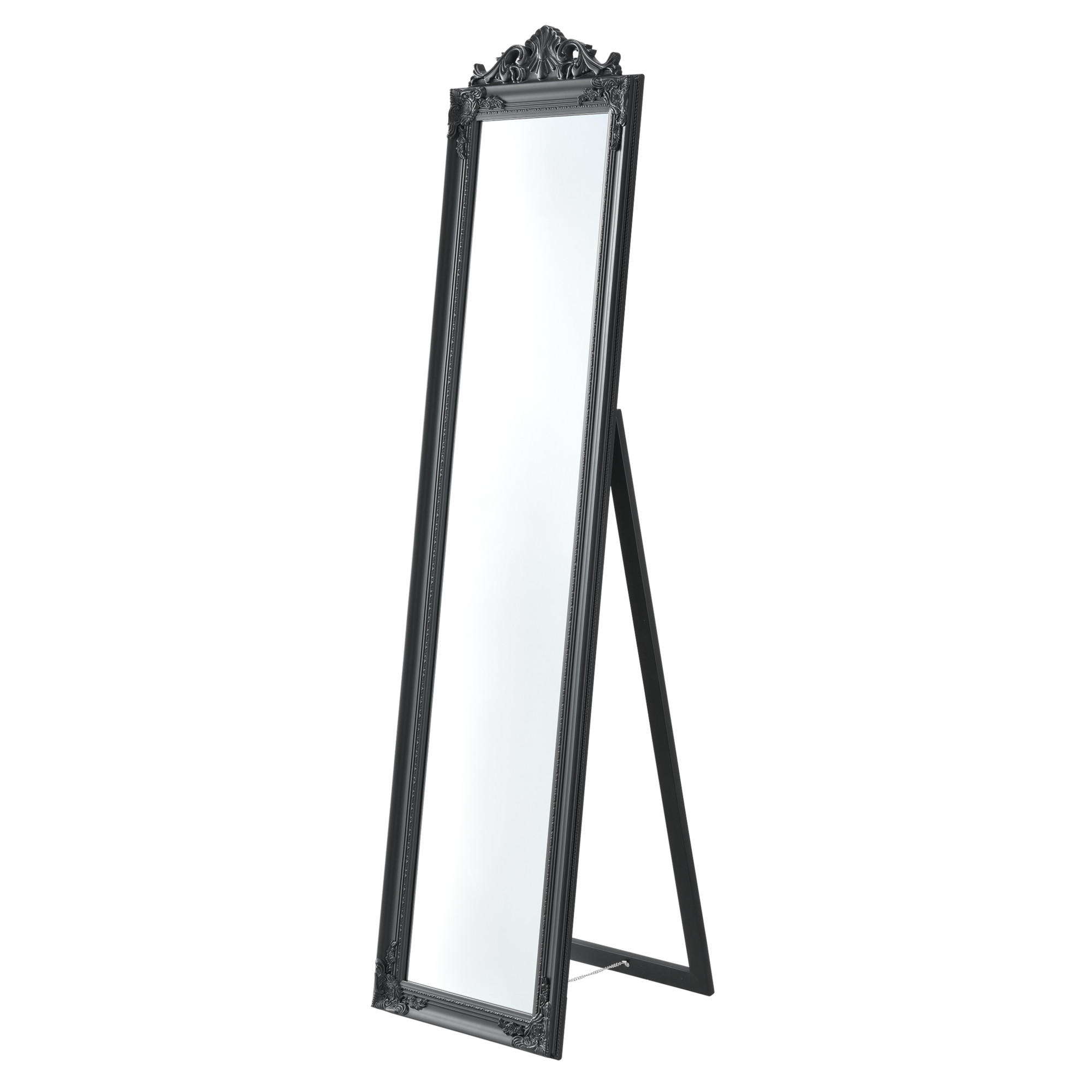 STANDSPIEGEL Arezzo - Dunkelgrau, Glas/Holz (28.5/160/140cm) - [en.casa]