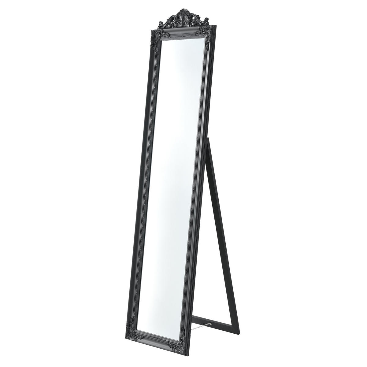 STANDSPIEGEL Arezzo - Dunkelgrau, Glas/Holz (28.5/160/140cm) - [en.casa]
