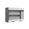 KÜCHENGLASSCHRANK R-Line Weiß Landhaus 80 cm - Anthrazit/Weiß, Holzwerkstoff (80/60/31cm) - Vicco