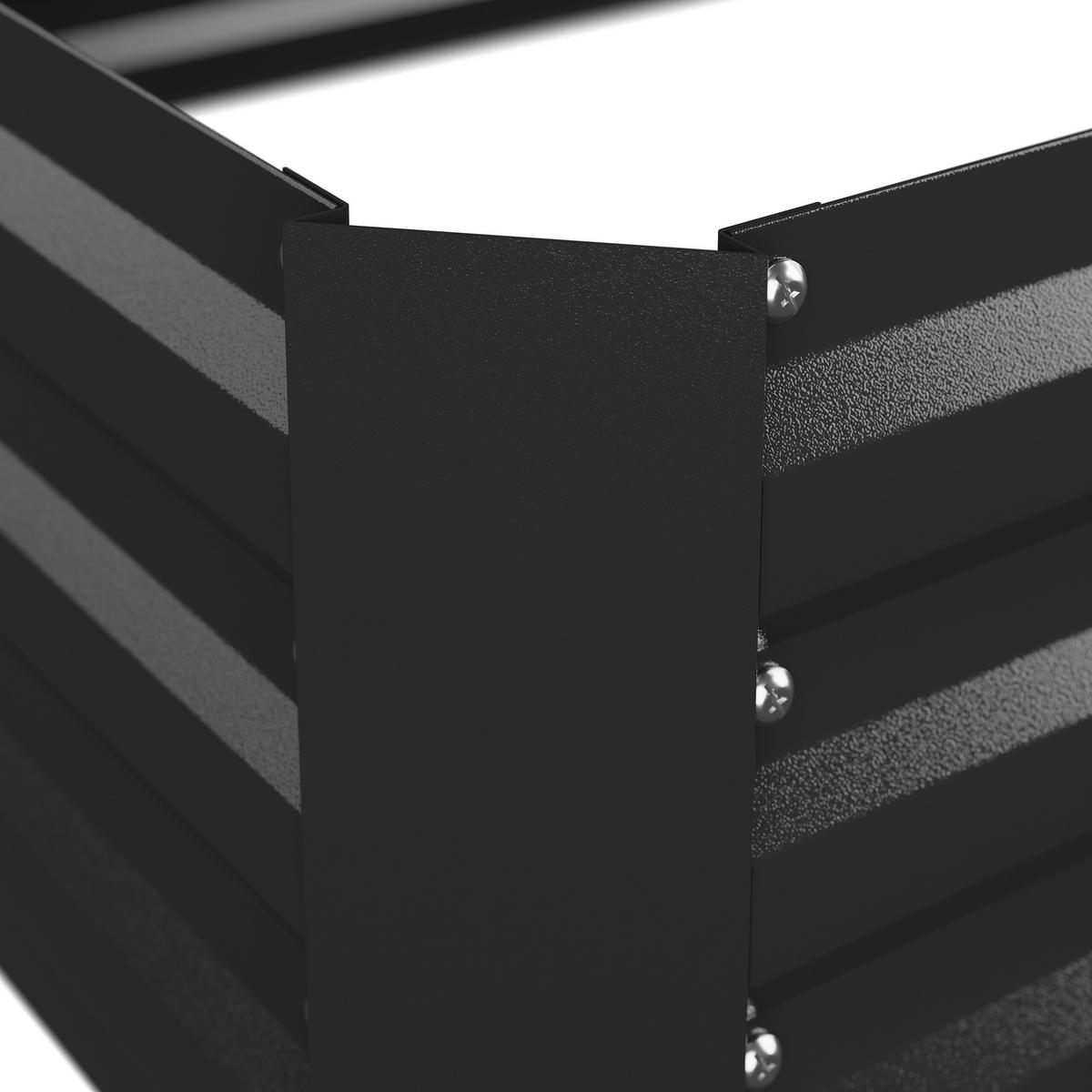 HOCHBEET - Schwarz, Metall (120/30/90cm) - Relaxdays