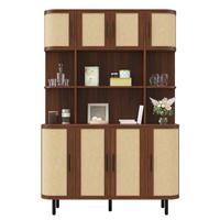KÜCHENSCHRANK, Sideboard 8 Türen, 120/180/20 cm, MDF, SCHMALES DESIGN, für Wohnzimmer und Flur - Walnussfarben, Holzwerkstoff (20/180/120cm) - Rolipo