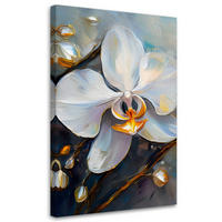 LEINWANDBILD Orchideen weiße Blumen 40x60cm - Weiß, Textil (40/60cm) - Feeby