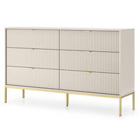 KOMMODE Kaschmir NEW KS154 Glamour Stil Goldfarben - Kaschmir/Ecru, Holzwerkstoff (154/91/39cm) - Sepro Meble
