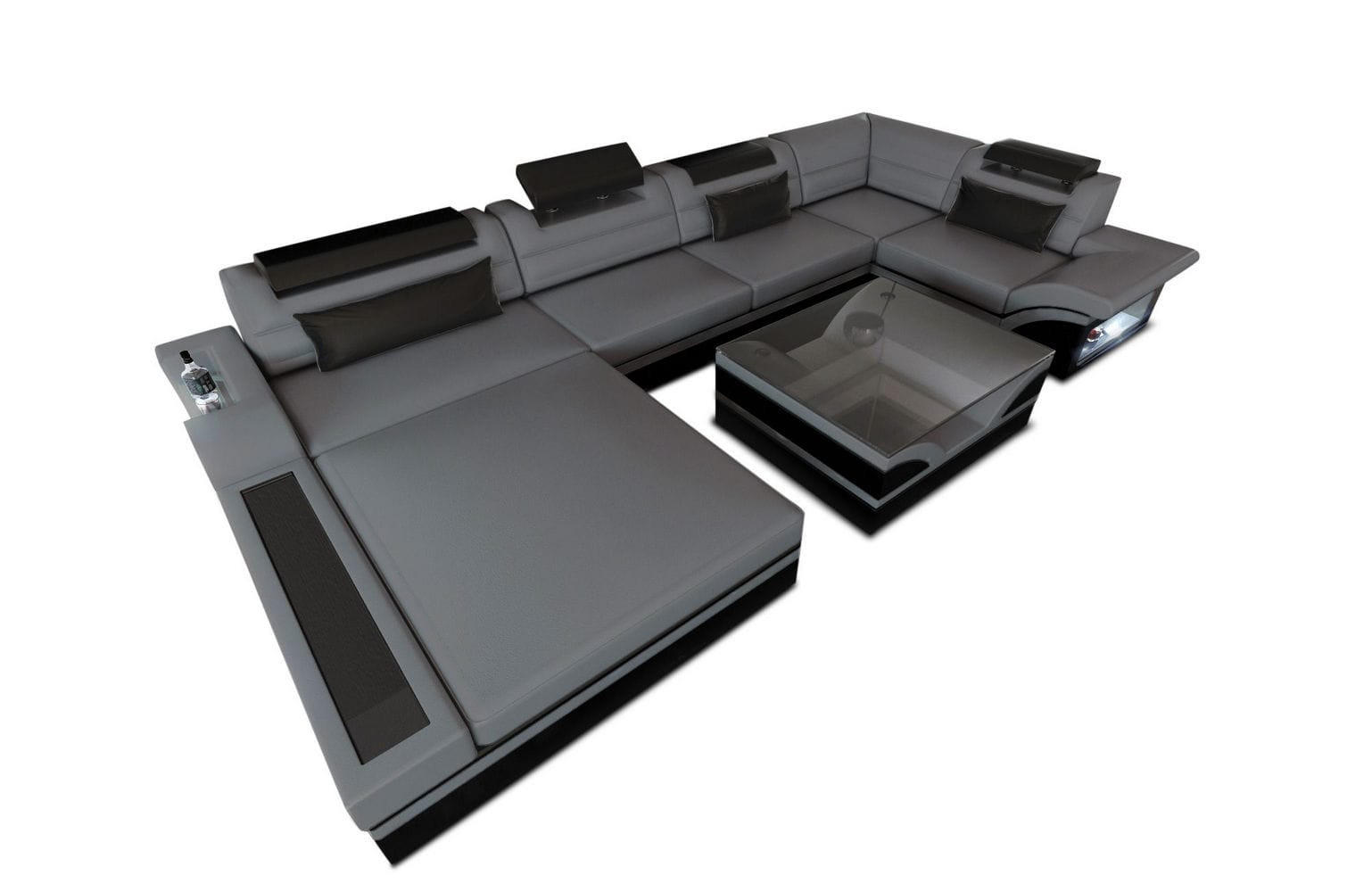 XXXLutz Sofa Grau 372x78x214 cm
