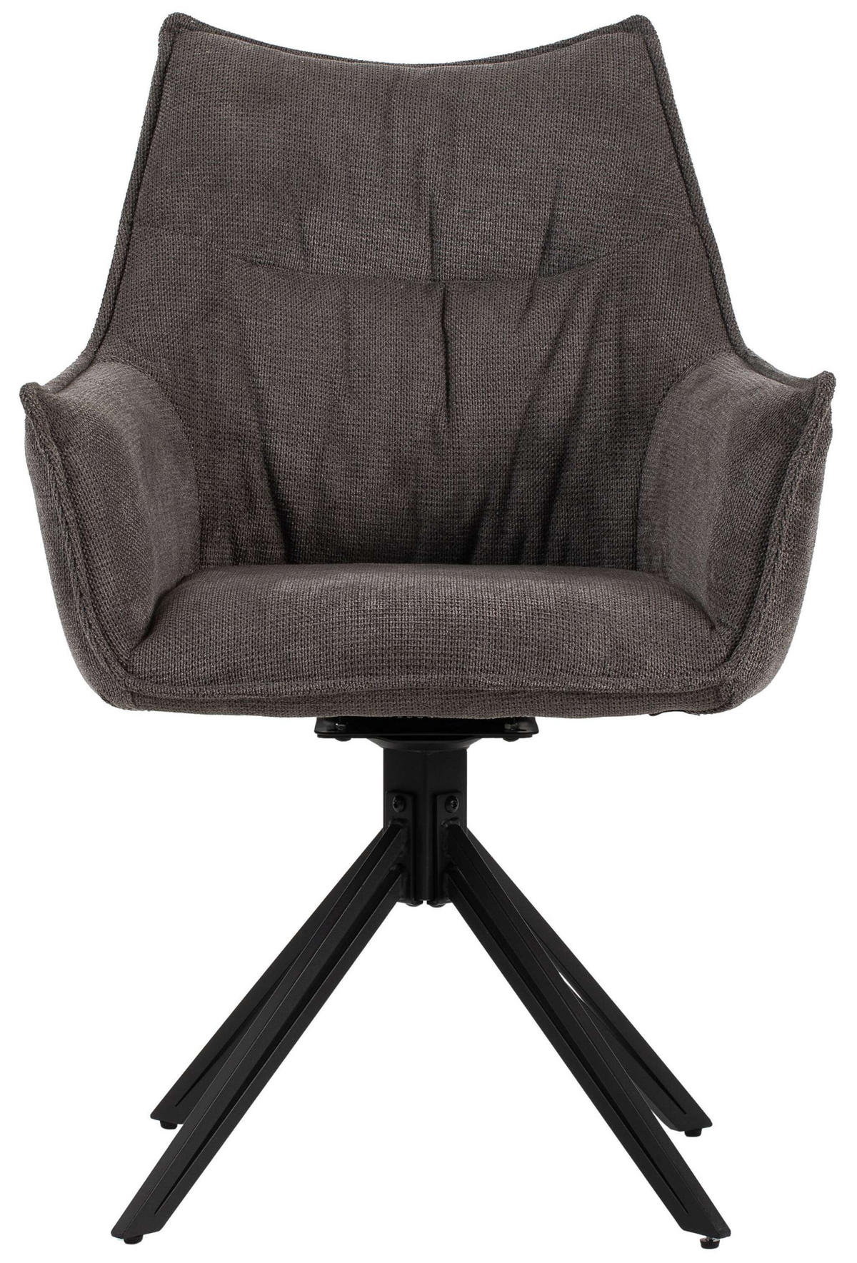 ESSZIMMERSTUHL Ginosa drehbar 2er-Set - Schwarz/Grau, Textil/Metall (62/90/66cm) - Mr. Deko