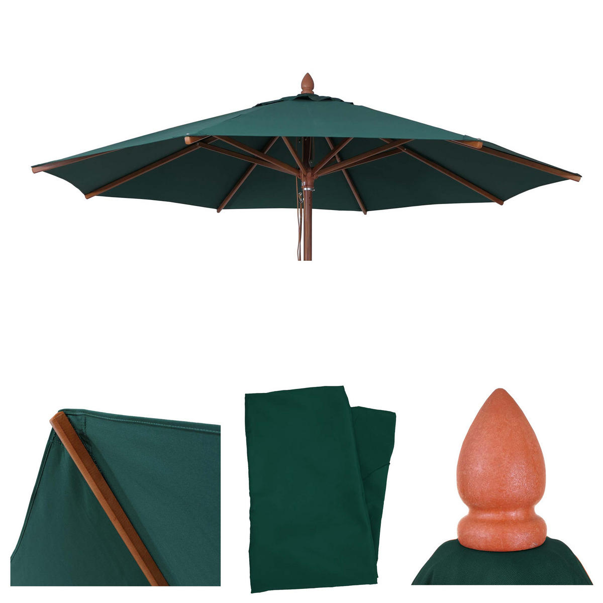SCHIRMBEZUG C57B Dunkelgrün - Dunkelgrün, Textil (300/300cm) - MCW