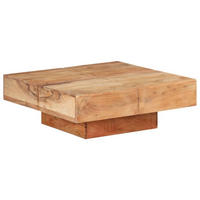 COUCHTISCH, 80/80/28 cm, aus Massivholz Akazie - Braun, Holz (80/80/28cm) - vidaXL
