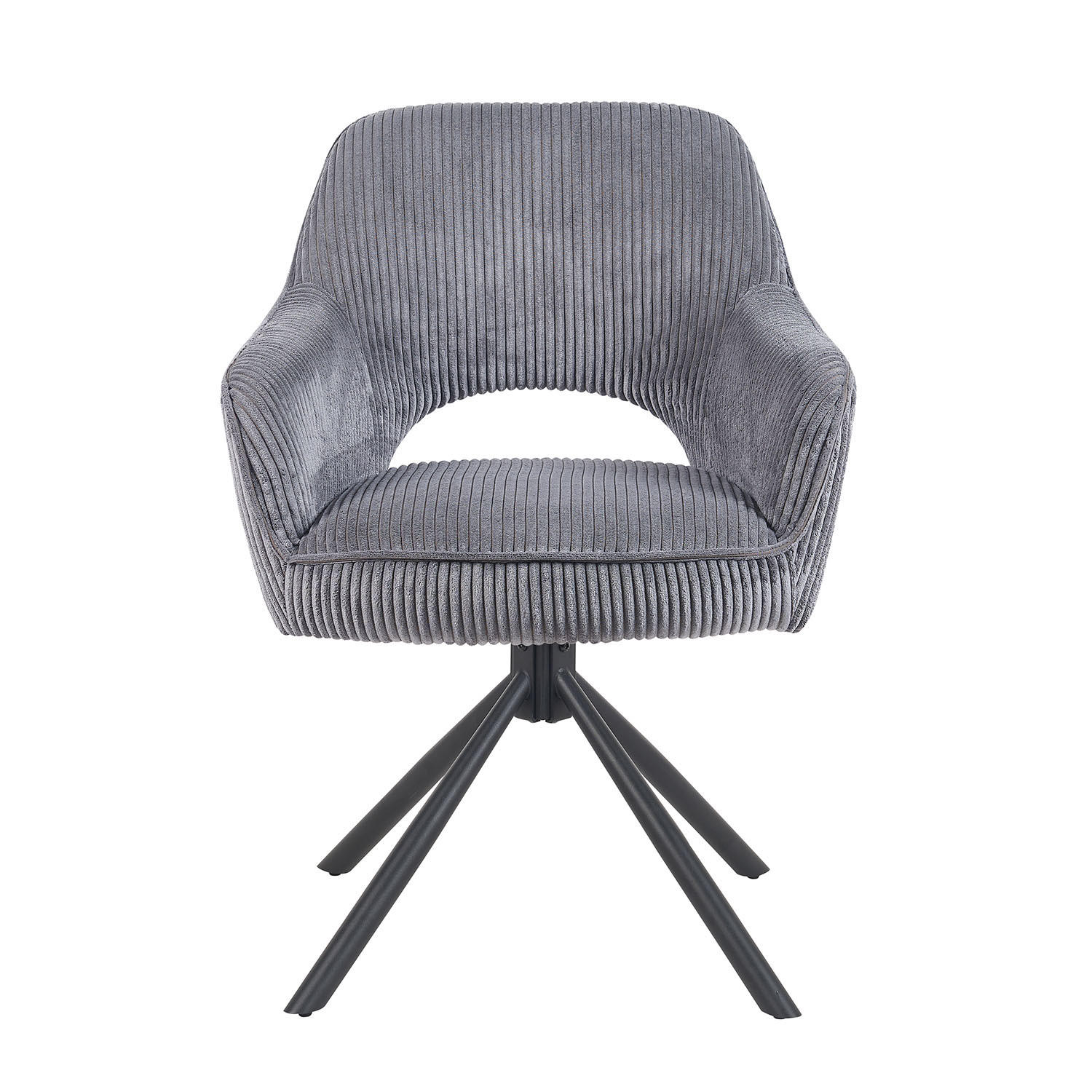 DREHSTUHL Mika-Ben - Schwarz/Grau, Textil/Metall (60/87/65cm) - DUBI Möbel