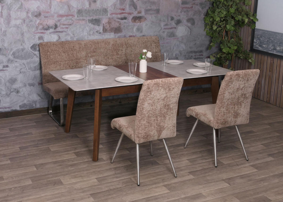 ESSZIMMER-SET Braun 3er-Set - Braun, Textil (180/99/65cm) - MCW