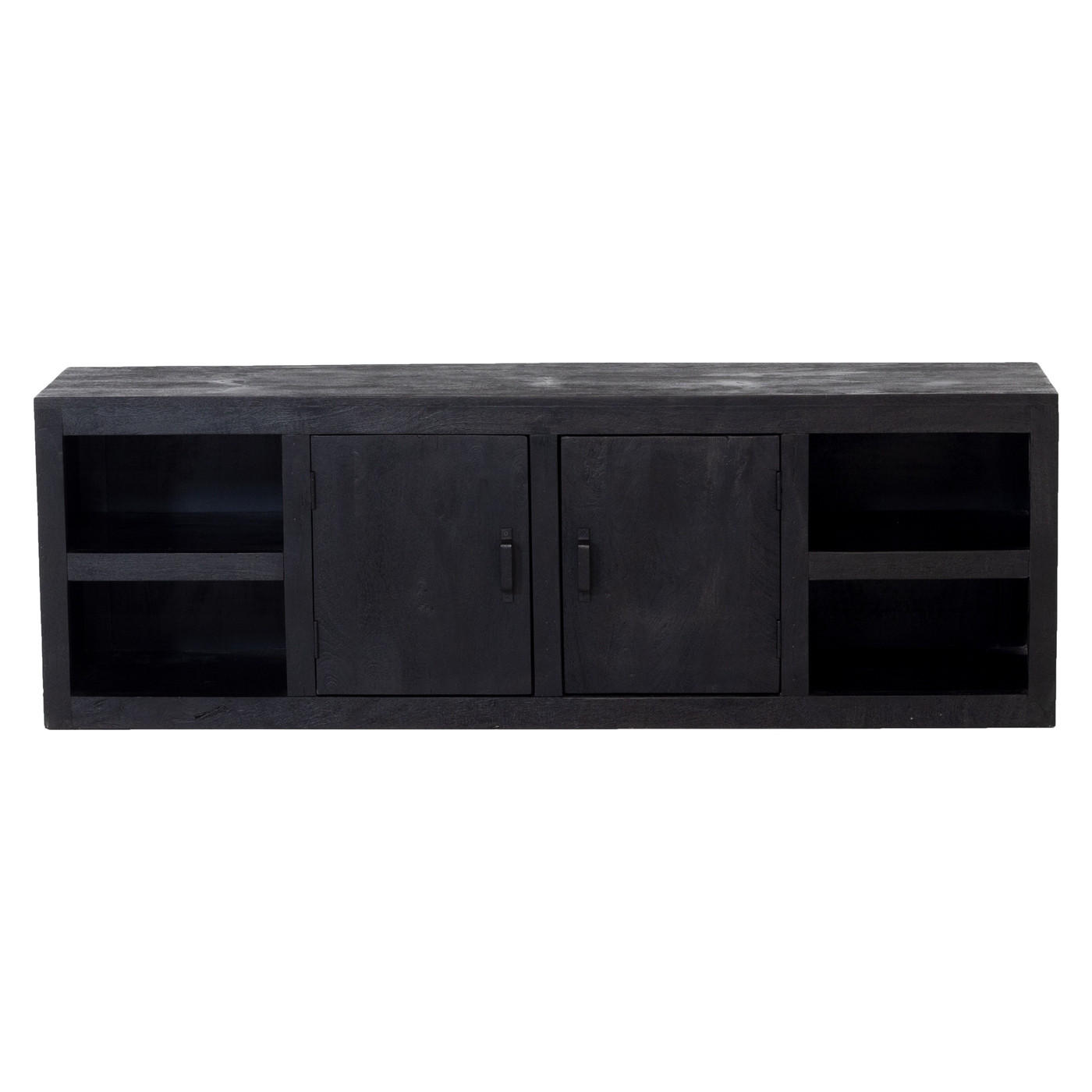 TV-MÖBEL aus Mangoholz 200cm, schwarz - Schwarz, Holz (180/60/40cm) - Giga Meubel