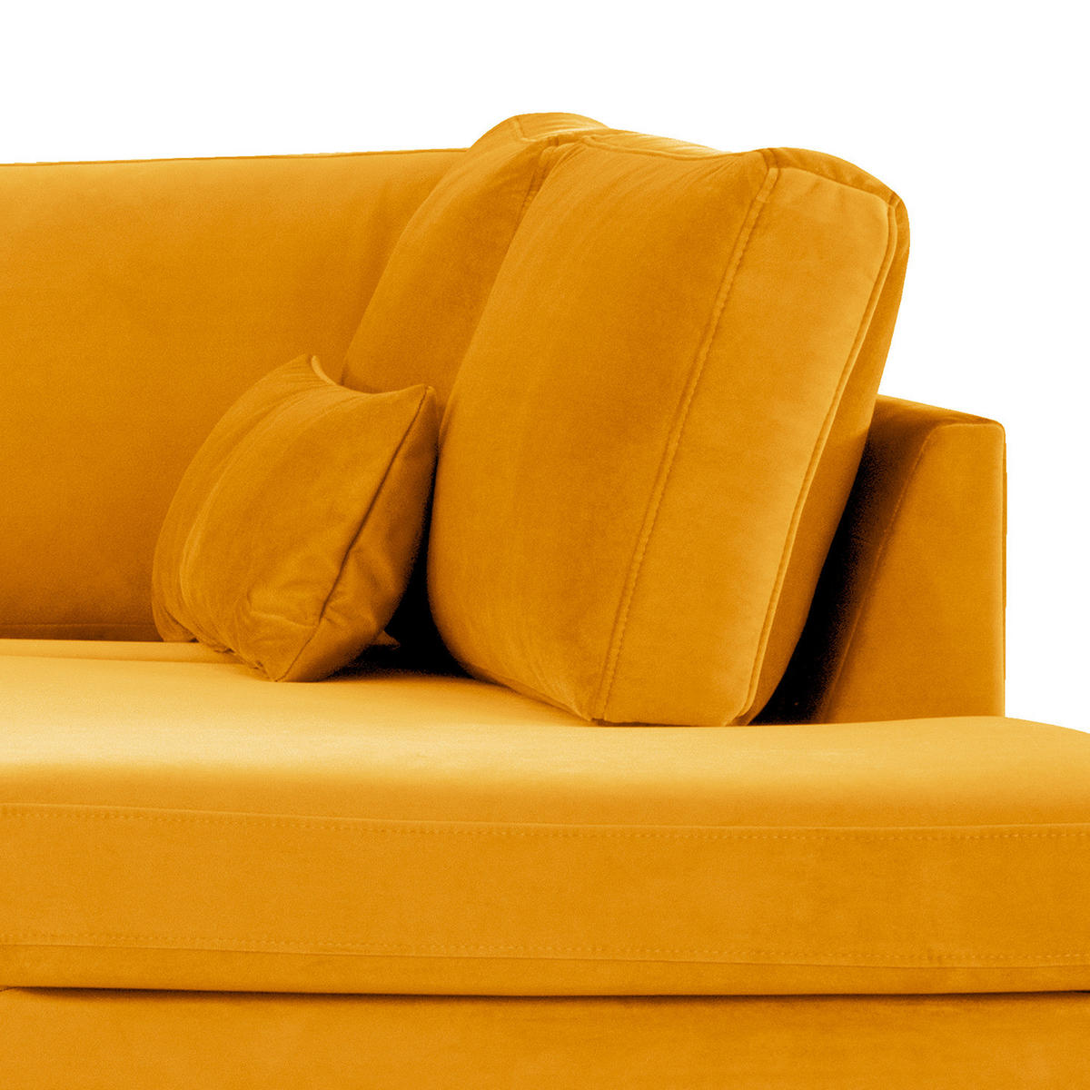 ECKSOFA mit Ottomane - Eichefarben/Gelb, Eichenholz/Textil (287/219cm) - home24