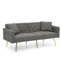 SOFA 2-Sitzer mit verstellbarer Rückenlehne Teddy Gray - Grau, Holzwerkstoff (177/74/78cm) - Meubliv