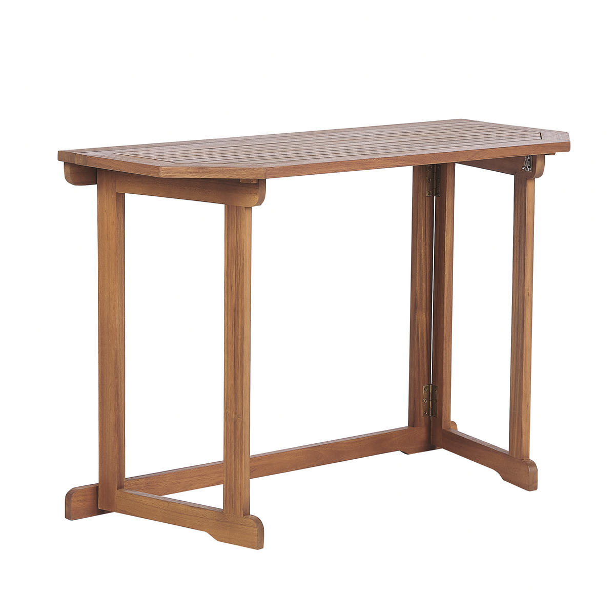 GARTENTISCH 110/47 cm Massivholz Heller Holzfarbton Treia - Hellbraun, Holz (110/74/47cm) - Beliani