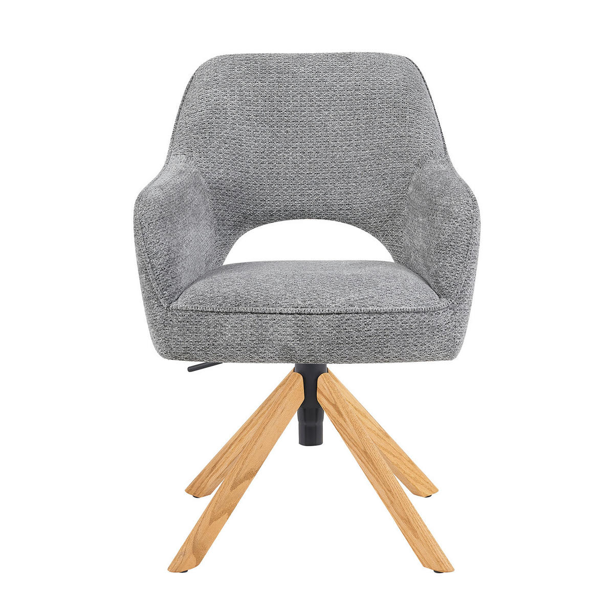 BÜROSTUHL Mika-Amia 2er-Set - Honigeiche/Dunkelgrau, Eichenholz/Holz (60/88/65cm) - DUBI Möbel