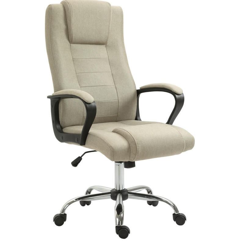 STUHL 62/76/110-119 cm, ergonomisch, höhenverstellbar und drehbar in Leinenoptik, Beige - Beige, Kunststoff (62/119/76cm) - Redom