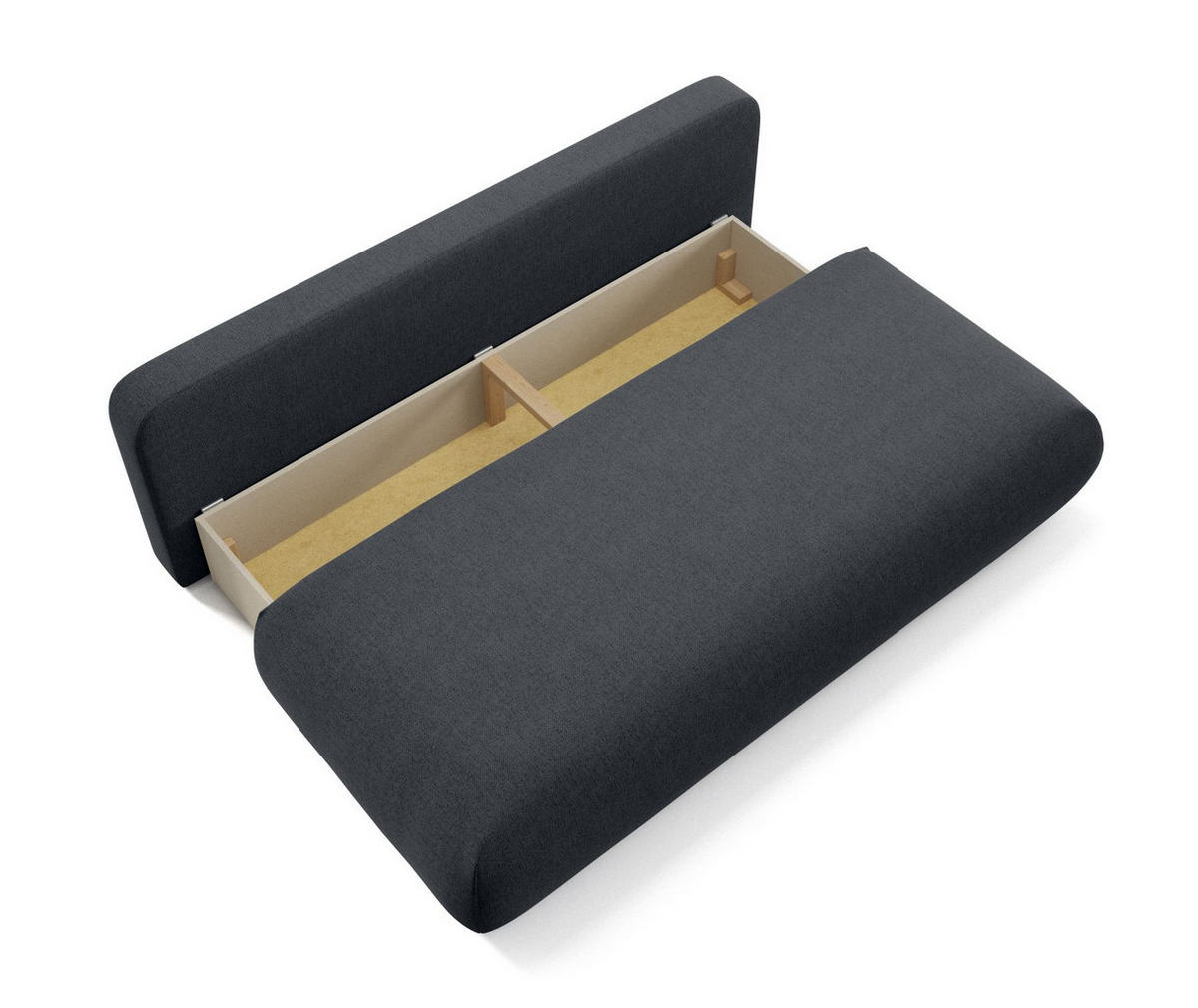 SOFA Grafit OTO Ausziehbar Mit Bonnellfederung - Graphitfarben, Textil (206/90/92cm) - Sepro Meble